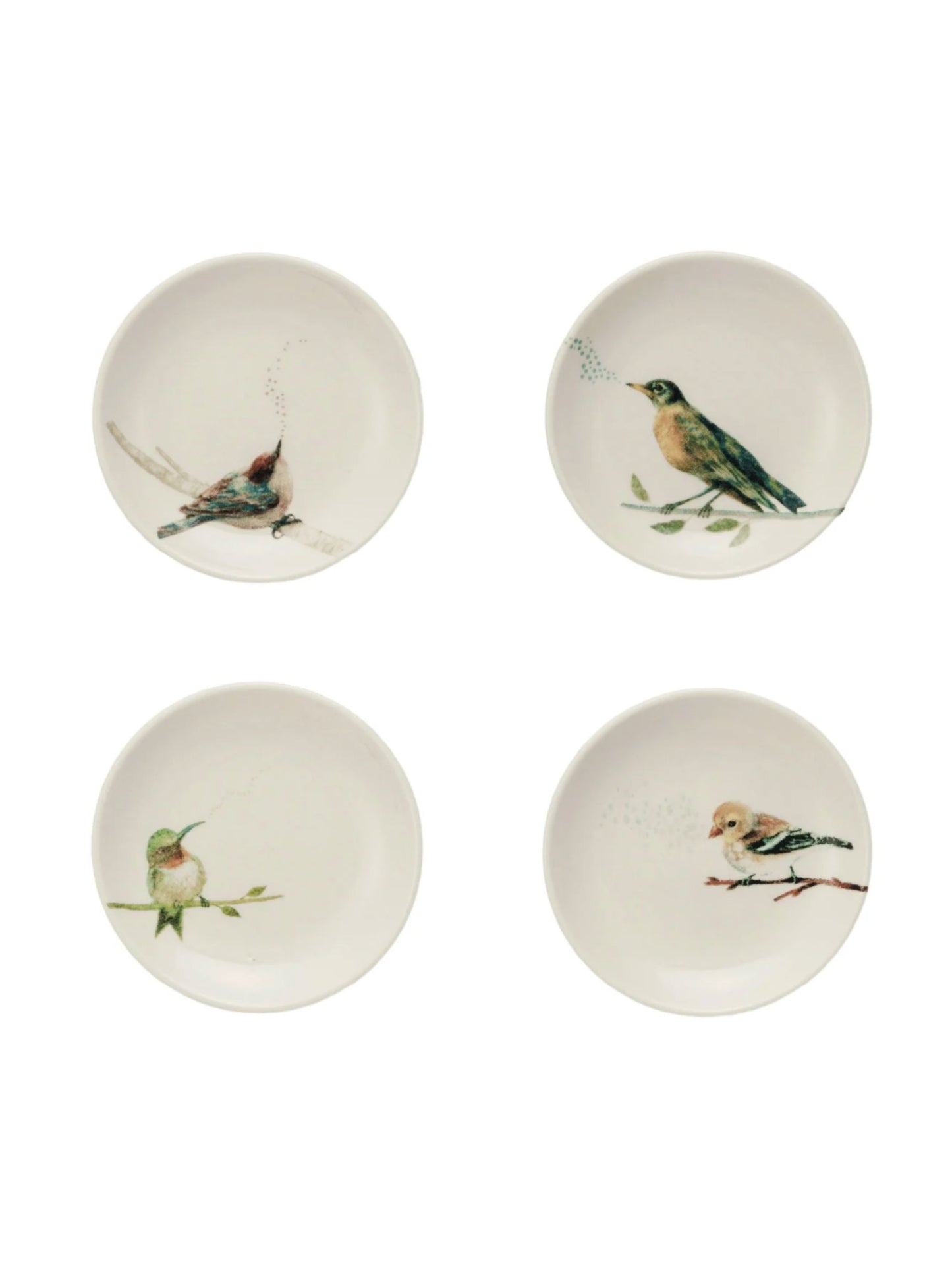 Stoneware Dish w/ Bird on Branch
