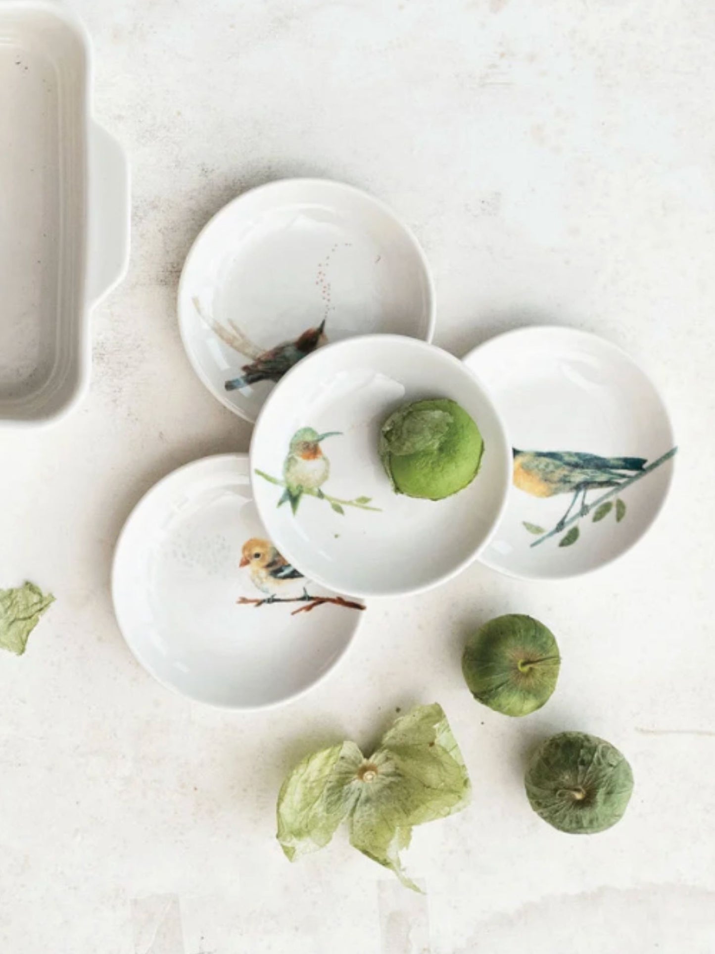 Stoneware Dish w/ Bird on Branch