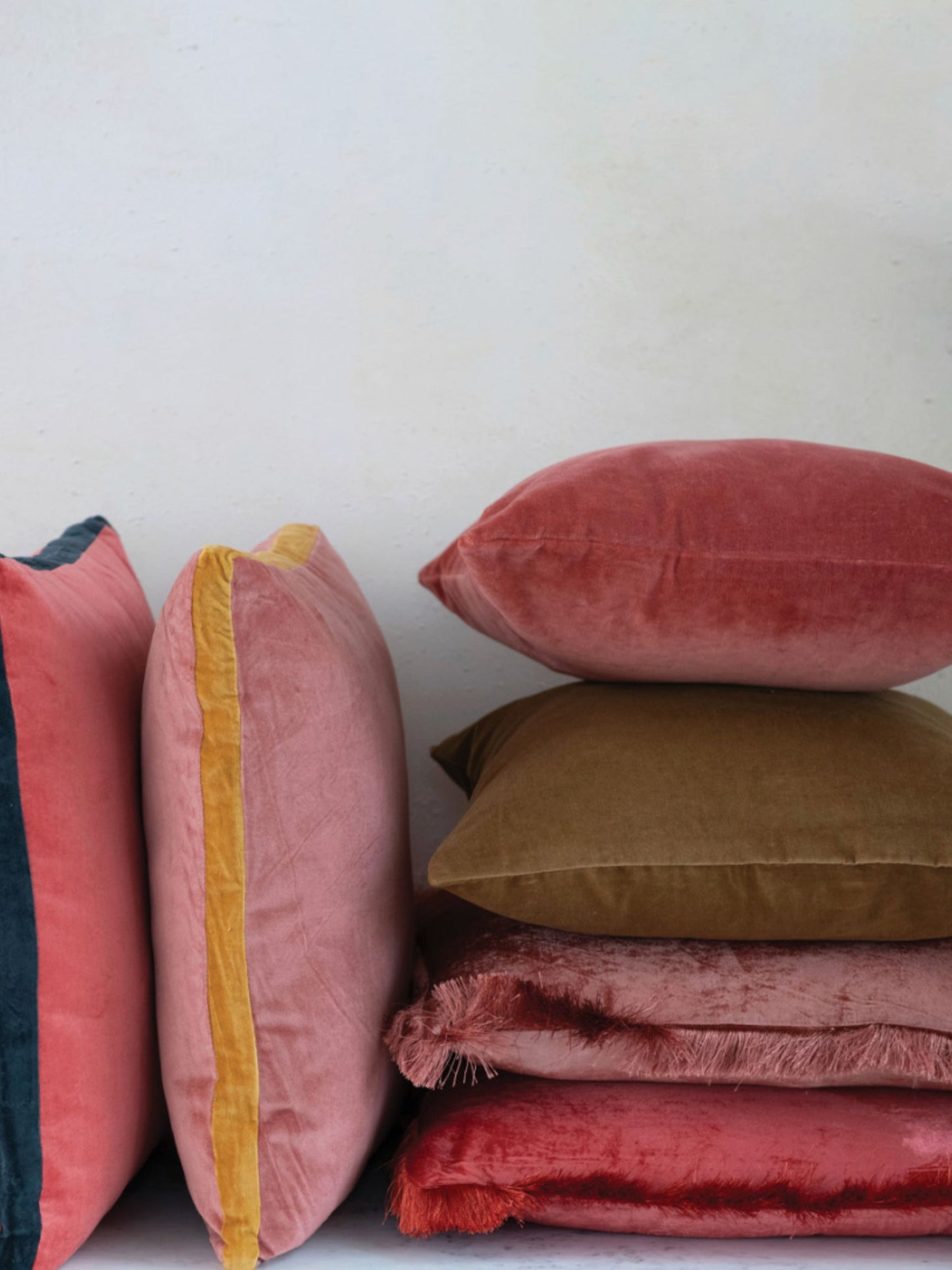 Cotton Velvet Pillow, Brown
