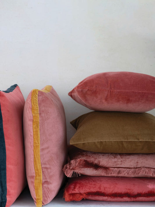 Cotton Velvet Pillow, Brown