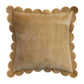 Cotton Velvet Pillow w/ Scalloped Flange & Embroidered Edge