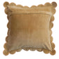 Cotton Velvet Pillow w/ Scalloped Flange & Embroidered Edge