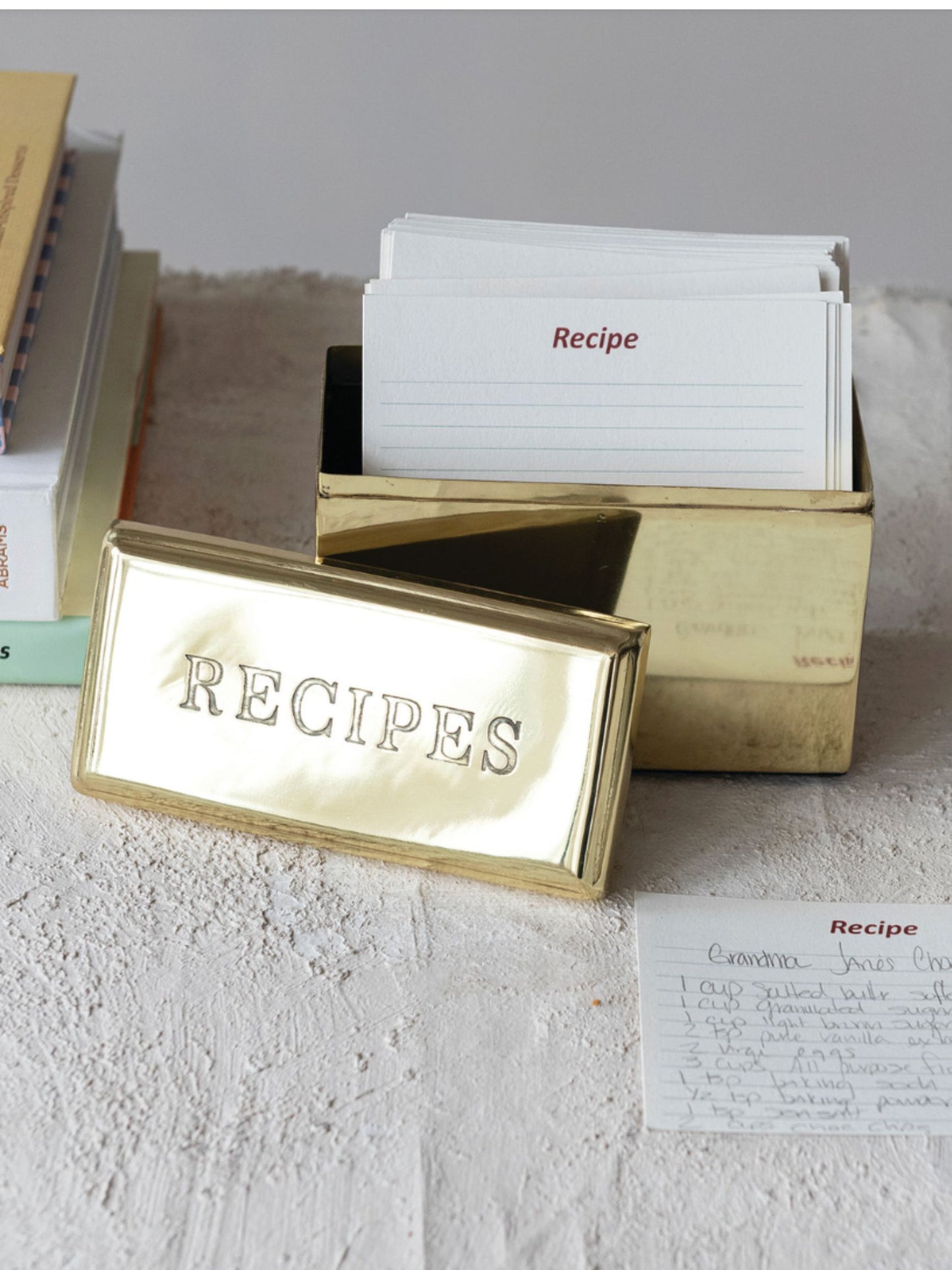 Etched Stainless Steel "Recipes" Box