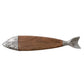 Acacia Wood & Cast Aluminum Fish Shaped Cheese/Serving Board