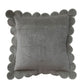 Square Cotton Velvet Pillow with Scalloped Flange & Stitched Edge, Green