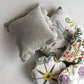 Square Cotton Velvet Pillow with Scalloped Flange & Stitched Edge, Green