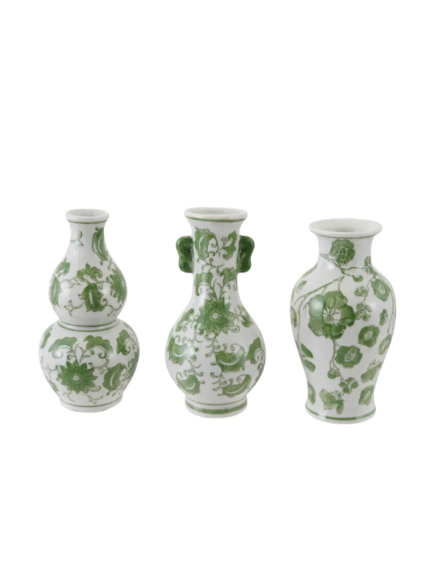 Hand-Painted Stoneware Vase with Floral Design