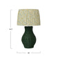 Hand-Woven Green Rattan Table Lamp w/ Linen Shade - Pick Up Only