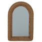 Hand-Woven Rattan Framed Arched Wall Mirror - Pick Up Only