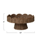 Decorative Hand-Woven Rattan Scalloped Footed Pedestal