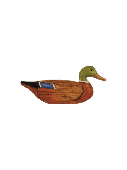 Hand-Painted Carved Wood Mallard Wall Decor