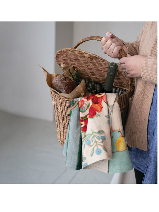 Decorative Hand-Woven Rattan Picnic Basket