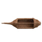 Hand-Woven Rattan & Wire Fish Shaped Container with Handle - Pick Up Only