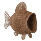 Hand-Woven Rattan & Wire Fish Shaped Container - Pick Up Only