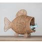 Hand-Woven Rattan & Wire Fish Shaped Container - Pick Up Only
