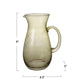 54 oz. Green Glass Pitcher w/ Etched Botanicals - Pick Up Only