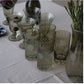 14 oz. Green Drinking Glass w/ Etched Botanicals