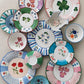 Hand-Painted Stoneware Scalloped Plate with Botanicals