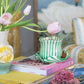 Hand-Painted Mug with Ruffled Saucer, Set of 2