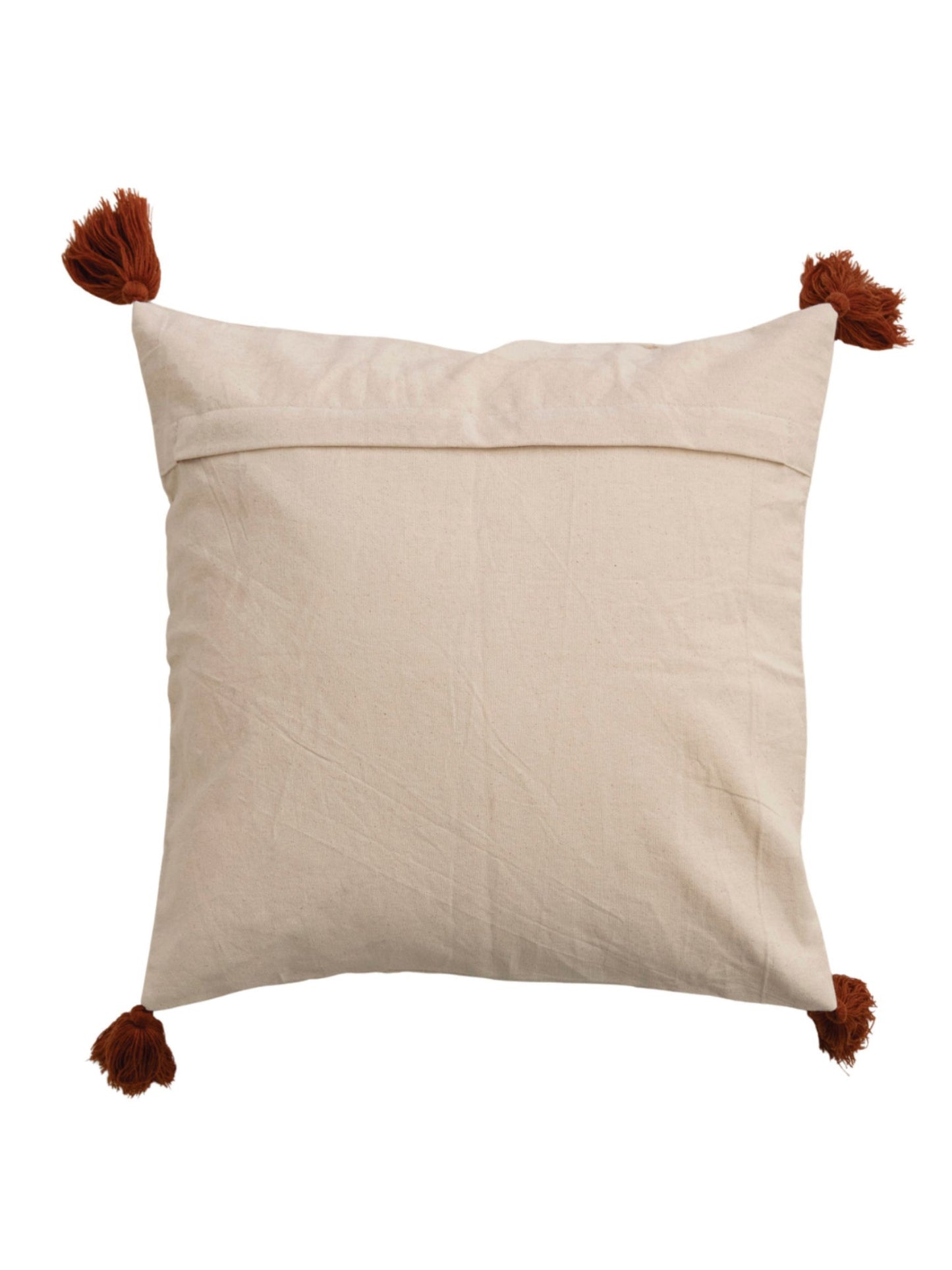 Cotton Dobby Pillow with Tassels