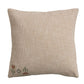 Cotton Slub Pillow with Embroidered Flowers