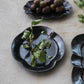 Brown Stoneware Scalloped Plate - M
