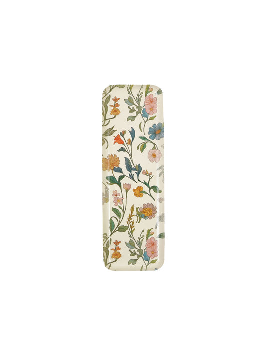 Metal Tray w/ Floral Pattern