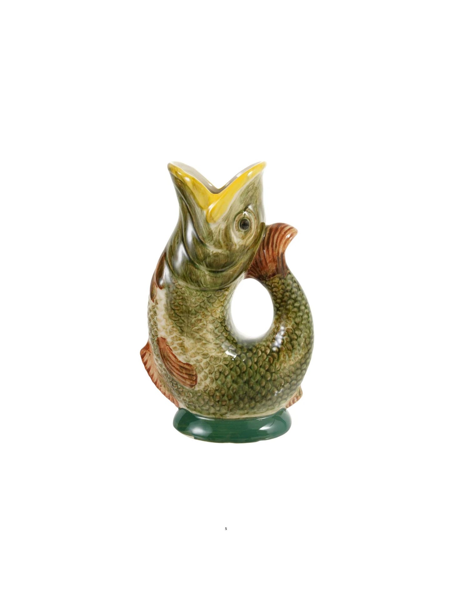 28 oz. Hand-Painted Vintage Reproduction Fish Shaped Pitcher