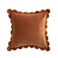 18" Square Cotton Velvet Pillow- Brown
