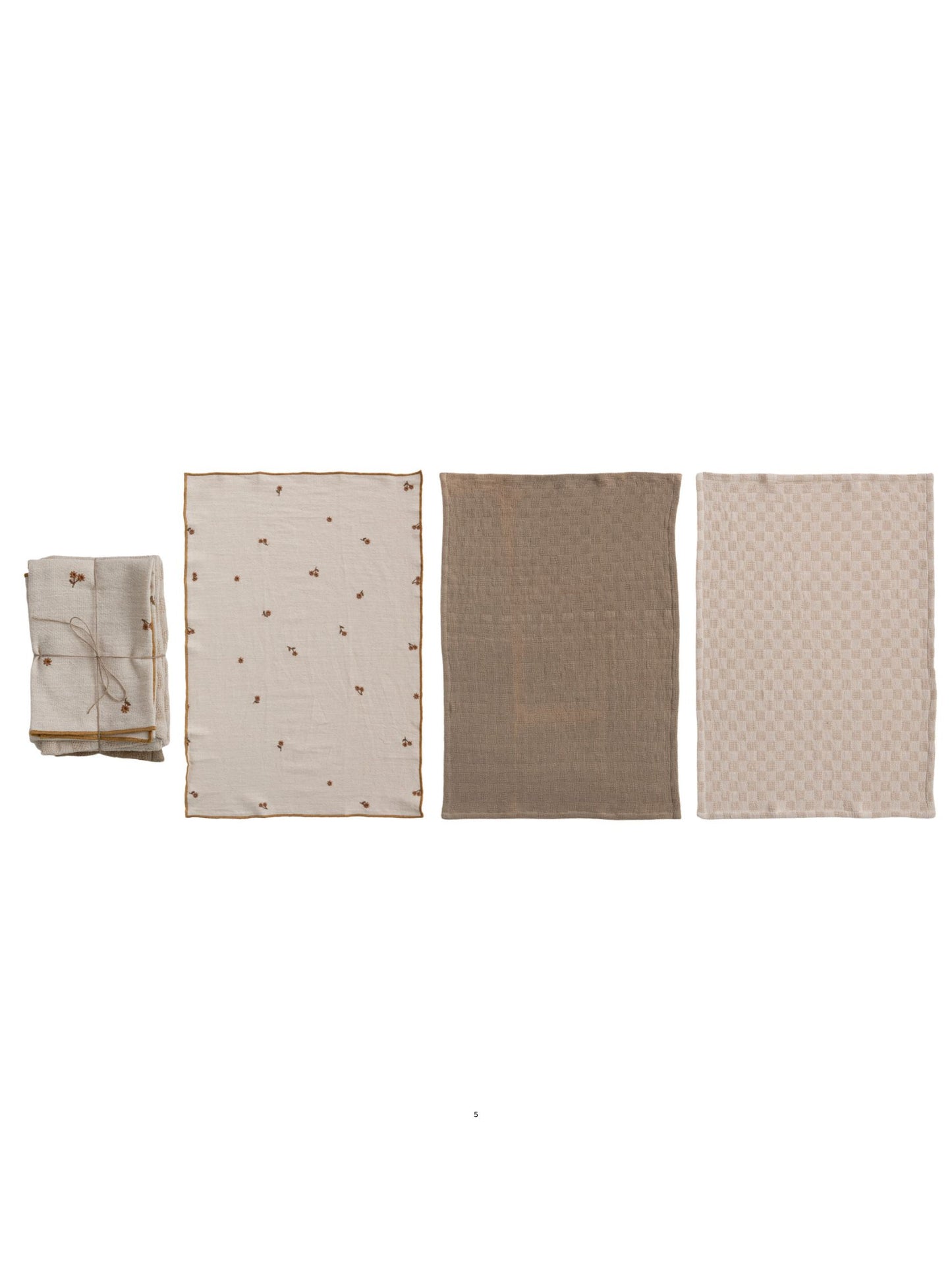 Cotton Tea Towels w/ Waffle Weave - Set of 3