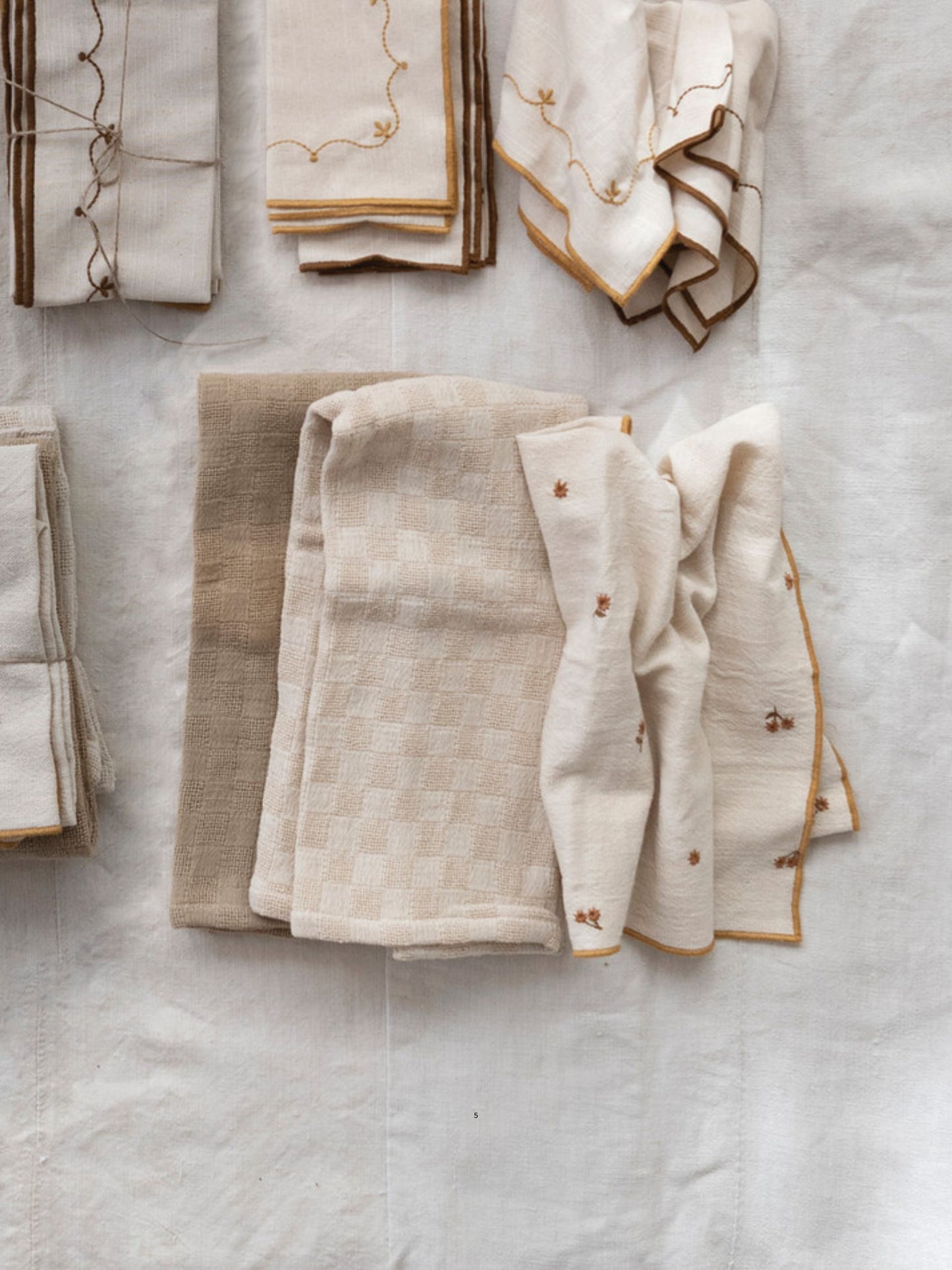 Cotton Tea Towels w/ Waffle Weave - Set of 3