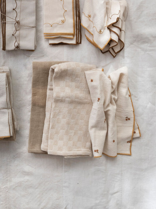 Cotton Tea Towels w/ Waffle Weave - Set of 3