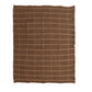 Brown Cotton Waffle Weave Throw w/ Grid Pattern