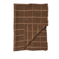 Brown Cotton Waffle Weave Throw w/ Grid Pattern