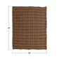 Brown Cotton Waffle Weave Throw w/ Grid Pattern