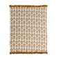 Cotton Slub Printed Throw w/ Velvet Ruffle