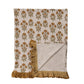 Cotton Slub Printed Throw w/ Velvet Ruffle