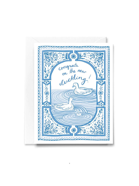 Delft Ducks Baby Card
