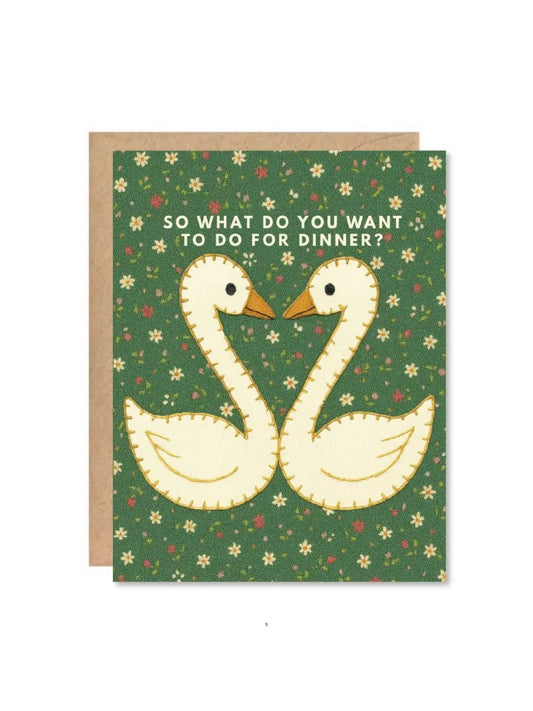 Kissing Swans Card