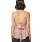 Satin Lace Strapless Flared Top