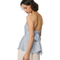 Satin Lace Strapless Flared Top