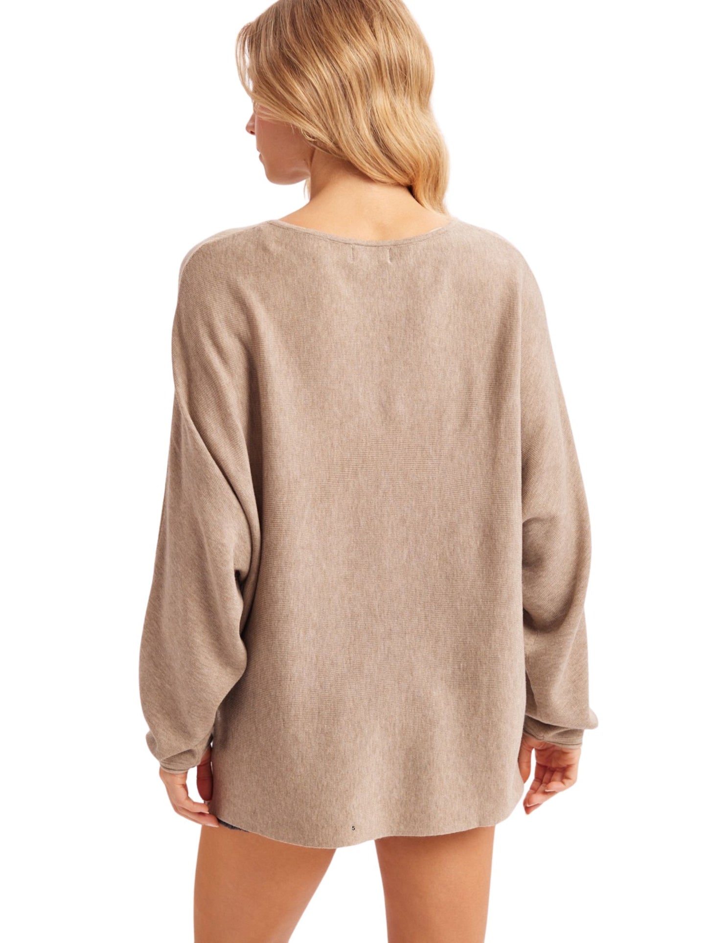 Oversized Batwing Pullover Knit Sweater