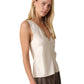 Noir Lace Trim Satin Tank