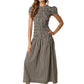 Sena Plaid Puff Sleeve Maxi Dress