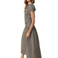 Sena Plaid Puff Sleeve Maxi Dress