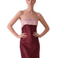 Color Block Pleated Detail Satin Midi Dress