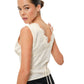 Mara Lace Trim V-neck Satin Top