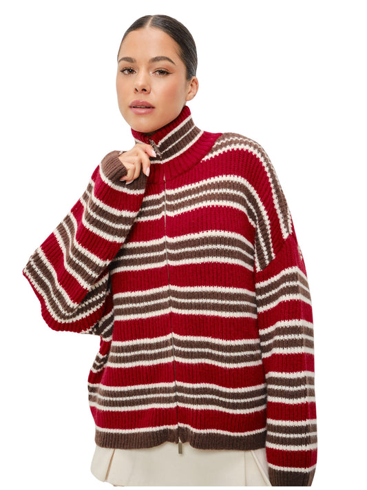 Kathy Mocked Neck Zip Up Jacket