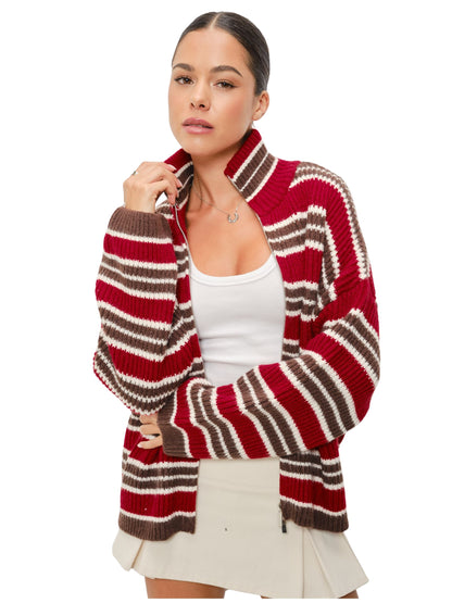 Kathy Mocked Neck Zip Up Jacket