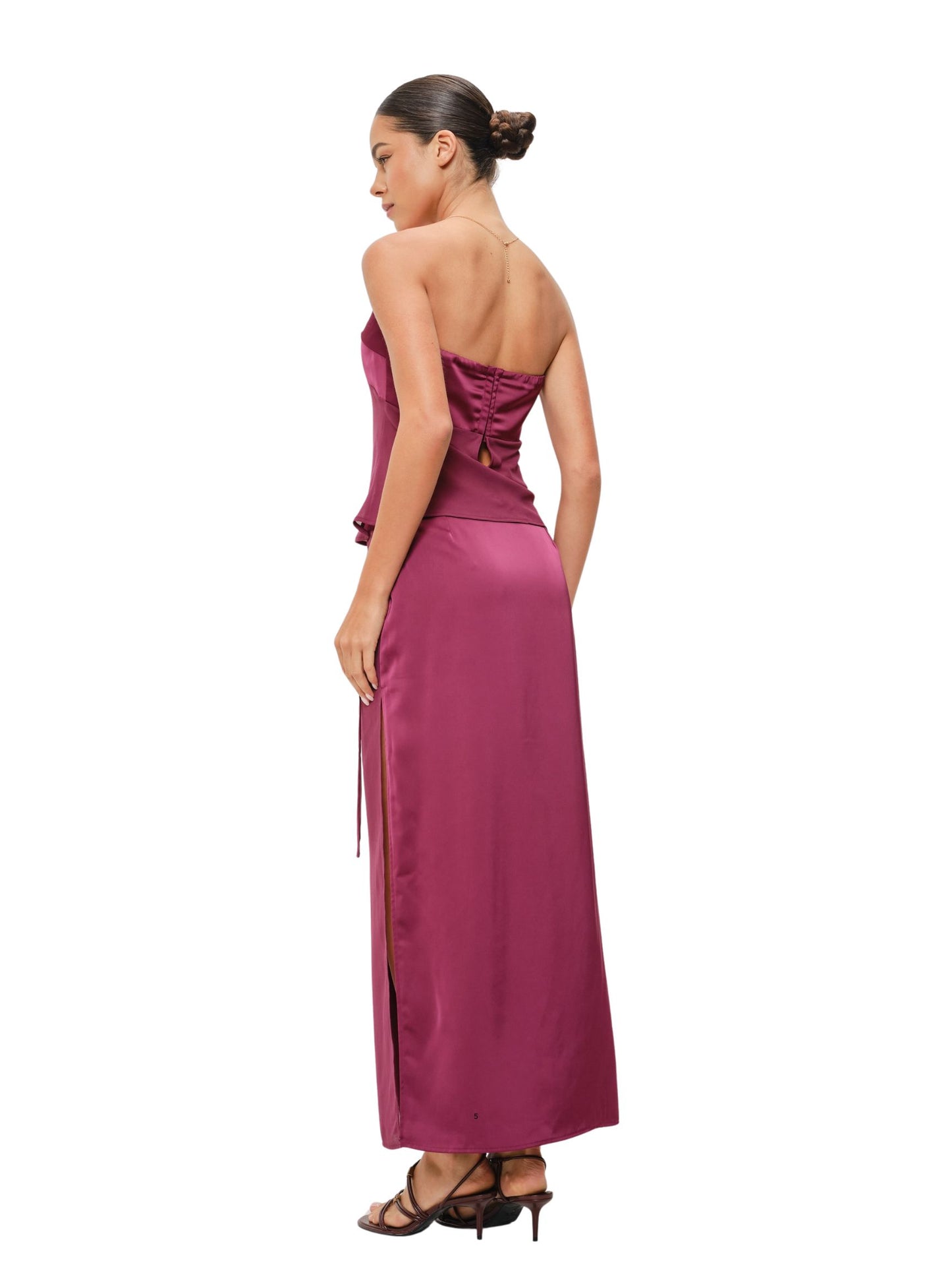 Halle Satin Chiffon Mixed Top